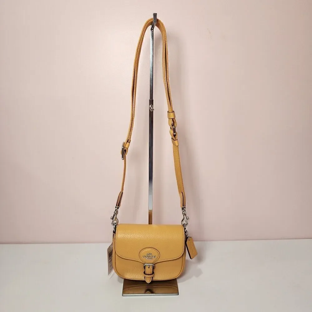 NWT Coach CP001 Amelia Small Saddle Bag Corn Flower HONEYCOMB Yellow